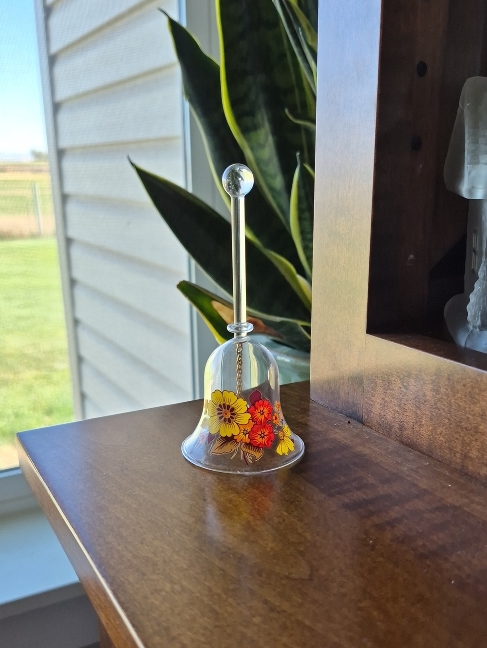 Avon Glass Bell with Floral Design